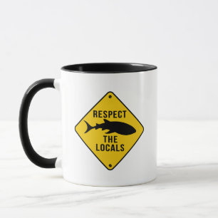 Achtung: Whalehai vor Ort - Warnzeichen Tasse
