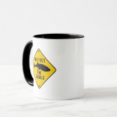 Achtung: Whalehai vor Ort - Warnzeichen Tasse (Vorderseite Links)