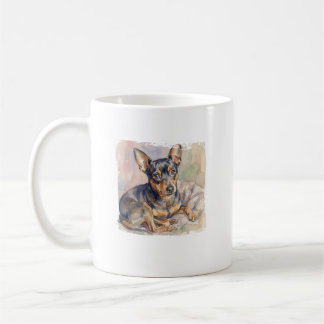 Achtung Zwergpinscher: Aquarell Miniatur Pinscher Kaffeetasse