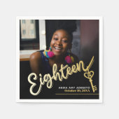 Achtzehn 18. Geburtstag benutzerdefiniertes Foto-S Serviette (Vorderseite)
