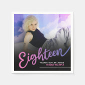 Achtzehn 18. Geburtstag benutzerdefiniertes Foto-S Serviette (Vorderseite)