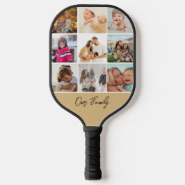 Achtzehn Foto Collage Einfaches Familienname Pickleball Schläger