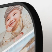 Achtzehn Foto Collage Einfaches Familienname Pickleball Schläger (Linke Seite)