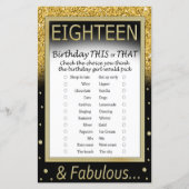 Achtzehn Geburtstag Dieses oder jenes Spiel (Vorderseite)