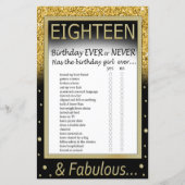 Achtzehn Geburtstag je oder nie Game (Vorderseite)