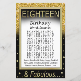 Achtzehn Geburtstag Word Search Game