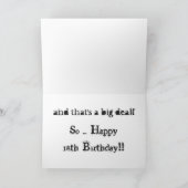 Achtzehn ist eine große Sache, großer roter Text a Karte (Innenseite)