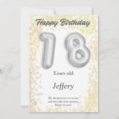 Achtzehnjährige Happy Birthday Card (Rückseite)