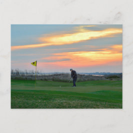 Achtzehnte Grüne bei Sunset auf der Insel Kiawah Postkarte