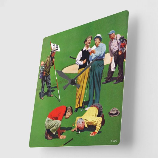 Achtzehnte Hole Quadratische Wanduhr (Winkel)