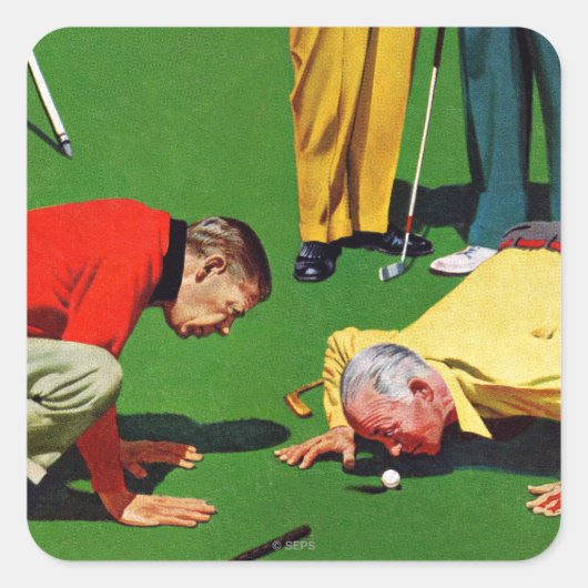 Achtzehnte Hole Quadratischer Aufkleber (Vorderseite)