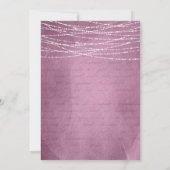 Achtzehnte Lila Saitenlichter Geburtstagsparty Einladung (Rückseite)