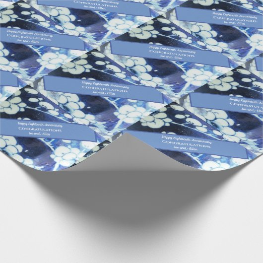 Achtzehnter Hochzeitstag Geschenkpapier (Ecke)