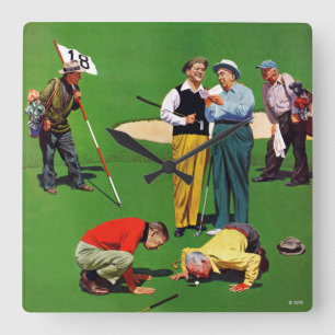 Achtzehntes Loch Quadratische Wanduhr