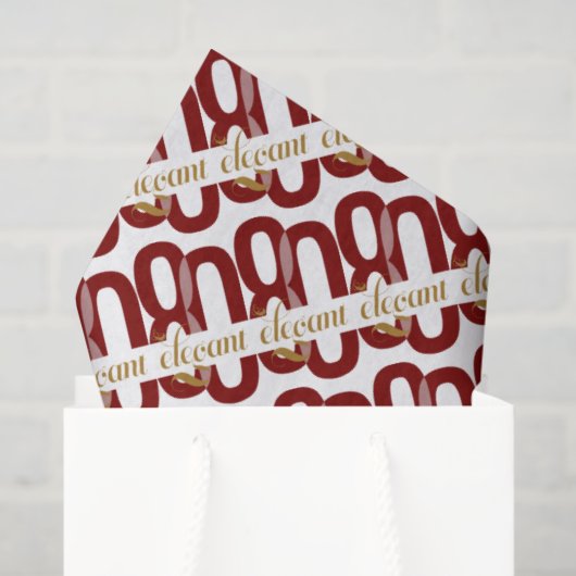 Achtzig & elegant 80. Geburtstag Ruby Red Gold Seidenpapier (Geschenktüte)