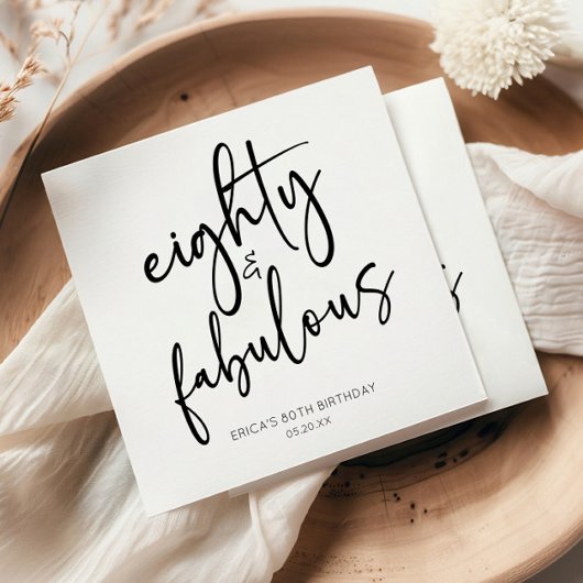 Achtzig & fabelhafte Minimal 80. Geburtstagsparty Serviette