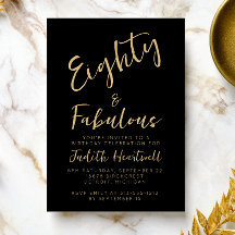 Achtzig & Fabulous Gold Schrift 80. Geburtstagsfei