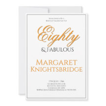 Achtzig & Fabulous Schrift Gold Schwarz Geburtstag