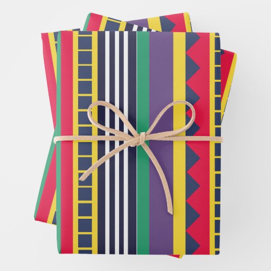 Achtzig farbenfrohe Streifen Muster Achtzig Geschenkpapier Set (Beispiel)