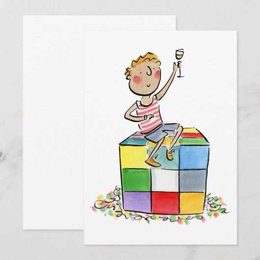 Achtzig Geburtstag Einladung (Vorne/Hinten)