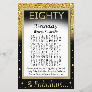 Achtzig Geburtstag Word Search Game
