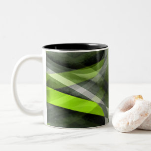 Achtzig gestyltes Grau- und Lemon-Curve-Muster Zweifarbige Tasse