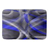 Achtzig Groovy Royal Blue und Gray Arched Line Pa Badematte (Vorderseite)