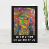 Achtzig "Hair Bands" Geburtstag Karte (Vorderseite)