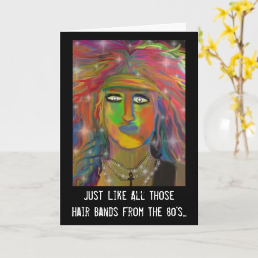 Achtzig "Hair Bands" Geburtstag Karte (Gelbe Blume)