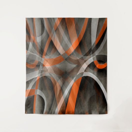 Achtzig Jahre lang verbrannte Vibes Orange und gra Wandteppich (Vorderseite)