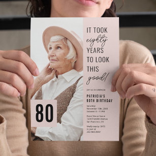 Achtzig Modernes Foto 80. Geburtstagsparty Einladu Einladung