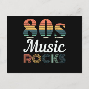 Achtzig Music Rocks Cool 80er Retro Postkarte