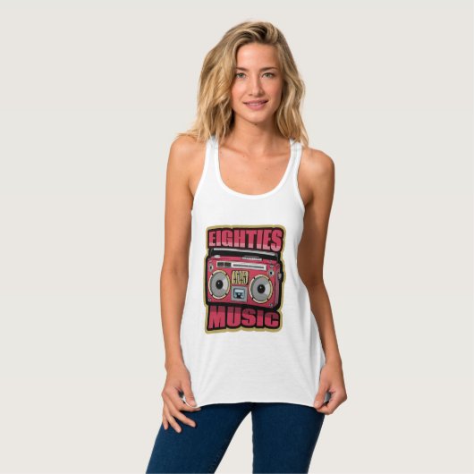 Achtzig Musik Stereo Tank Top (Vorderseite Vollansicht)