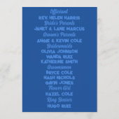 Achtzig Pastelle auf Blue New Wave Wedding Programm (Rückseite)