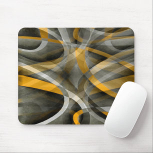 Achtzig Retro Senf Gelb und Grau Abstrakten Cu Mousepad
