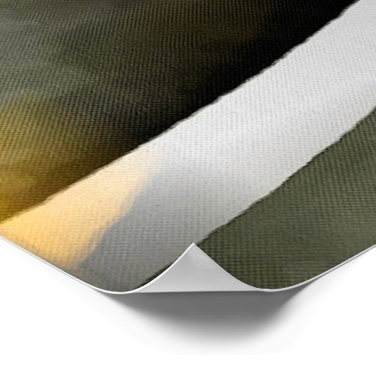 Achtzig Retro Senf Gelb und Grau Abstrakten Cu Poster (Ecke)