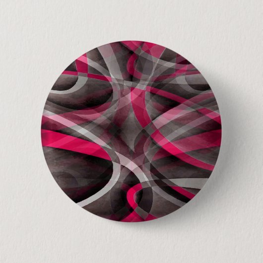 Achtzig Rose Rosa und Grau-Funky Muster Button (Vorderseite)