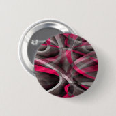 Achtzig Rose Rosa und Grau-Funky Muster Button (Vorne & Hinten)