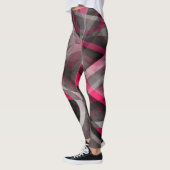 Achtzig Rose Rosa und Grau-Funky Muster Leggings (Links)