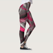 Achtzig Rose Rosa und Grau-Funky Muster Leggings (Rechts)