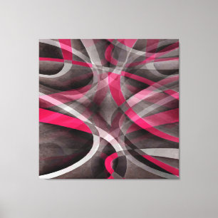 Achtzig Rose Rosa und Grau-Funky Muster Leinwanddruck