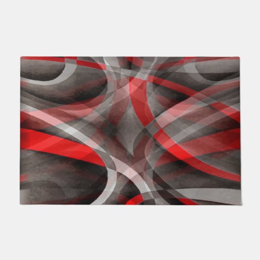 Achtzig rote, weiße und graue Kurven Fußmatte (Vorderseite)