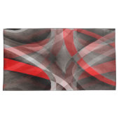 Achtzig rote, weiße und graue Kurven Kissenbezug (Vorderseite-Rechts)