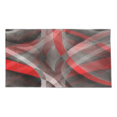 Achtzig rote, weiße und graue Kurven Kissenbezug (Rückseite-Links)