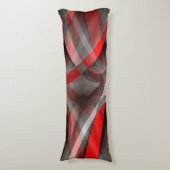 Achtzig rote, weiße und graue Kurven Seitenschläferkissen (Vorderseite Vertikal)