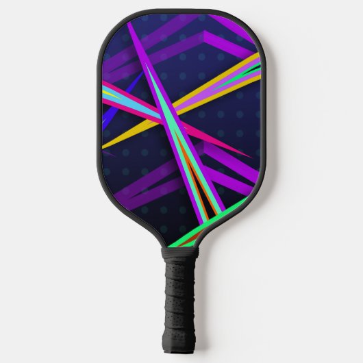 Achtzig Spaß dunkles Vaporwave Style Design Pickleball Schläger (Rückseite)