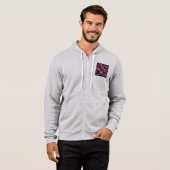 Achtzig Stil Fucshia Rosa und Gray Curves Patter Hoodie (Vorne ganz)