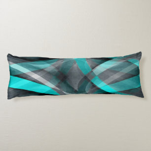 Achtzig türkisfarbene und graue Linienmuster Seitenschläferkissen