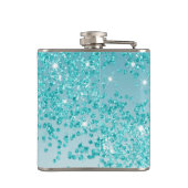 Achtzig und Aquamarin Blue Glitzer & Drink Angebot Flachmann (Rückseite)