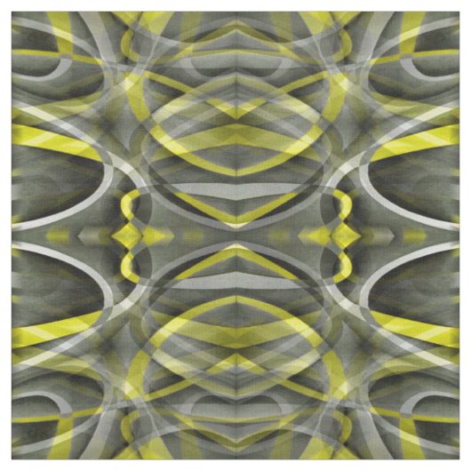 Achtzig Vibes Daffodil Yellow und Gray Layered Cu Stoff (Muster)